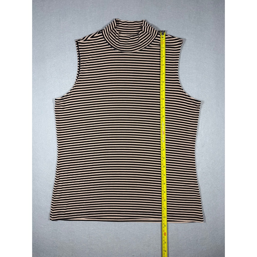 Vintage 90s Striped Chicos Private Edition Mock Neck Slinky Knit Top Sz 1 M/L - Picture 3 of 6